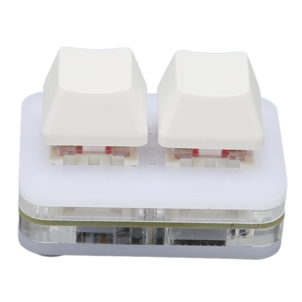USB 2-knapps Mini Tastatur med Tilpassbar RGB LED Bakgrunnsbelysning, Makroprogrammering for Windows, OS X og Linux (Hvit)