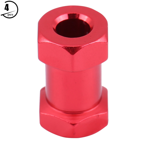 4 st 12mm RC Hex Hjulnavsadapter i Metall för D90 AX10 CC01 SCX10 F350 Crawler (20mm Röd)