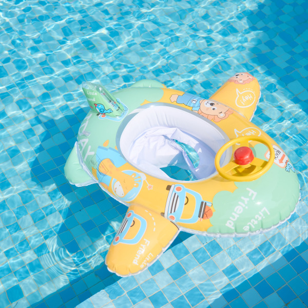 Lasten puhallettava uinti söpö sarjakuvasuunnittelu lentokoneen muotoinen PVC-materiaali 1-5-vuotiaille