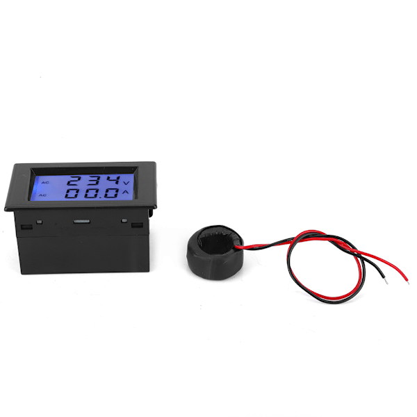 D85-2042A Kaksois-LCD Jännite- ja Virtamittari, AC 80-300V & 200-450V, Mittaa 0,1-100A Virtamuuntajalla