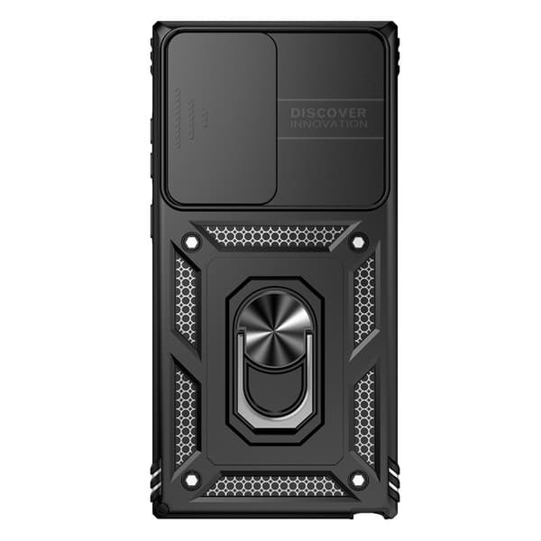 【bt02】Applicable to SM S23 Ultra Ring Push Window Phone Case Two-in-one Bracket Anti-fall Protective Shell Red