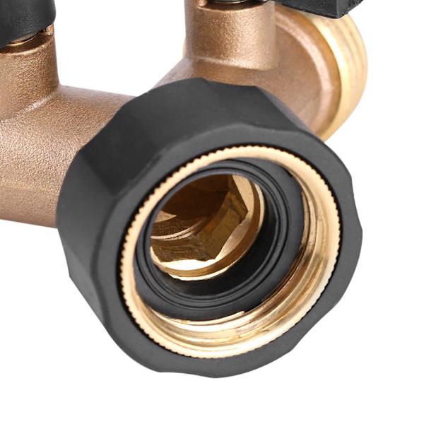 Messing Vannkran Adapter 2 Veis Y-Form 3/4 Slangekobling Hagevanning (Amerikansk Standard)