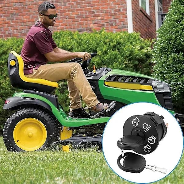 John Deere 925-1741 Ignition Switch with Key, 7-Pin Replacement for Riding Lawn Mower Black