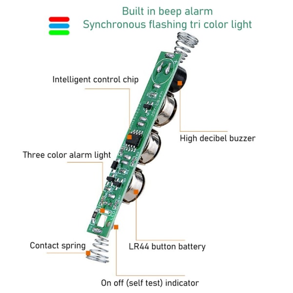 Spenningstester, trefarget elektrisk testpenn med høy lysstyrke med summeralarm