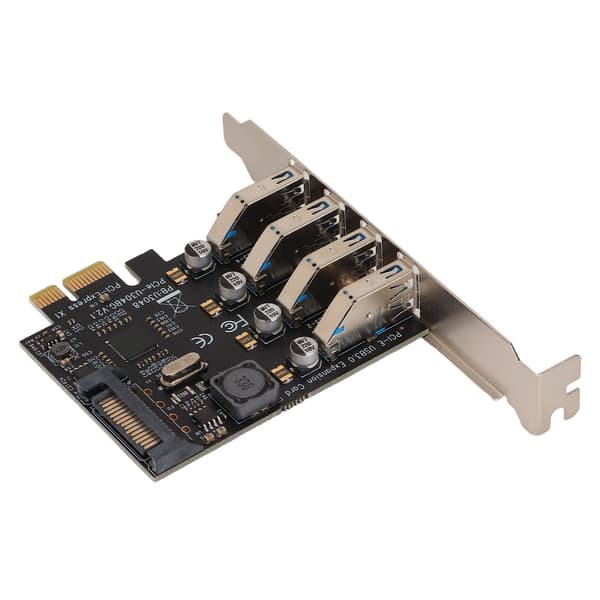 USB 3.0 PCIe Udvidelseskort 4 Porte 5Gbps Dataoverførsel til Stationær Computer