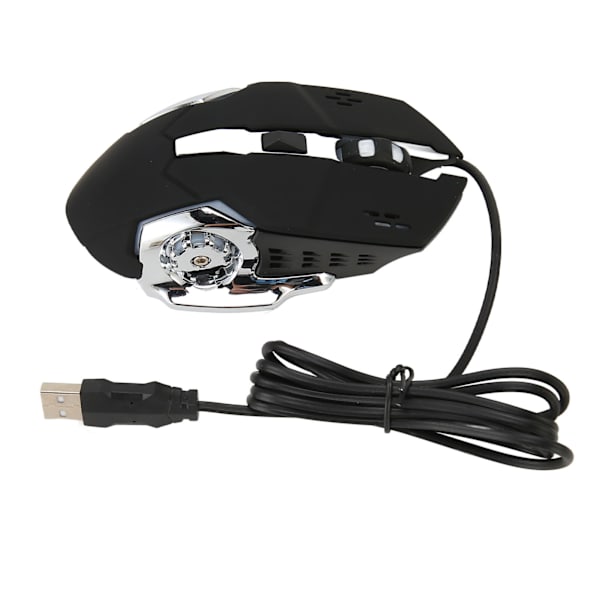 Ledningsforbundet Gaming Mus USB Optisk Computer Mus med RGB Baggrundsbelysning 4 Justerbar DPI Op til 3600 Bærbar Lydløs Mus til Windows 7 8 10 XP Sort