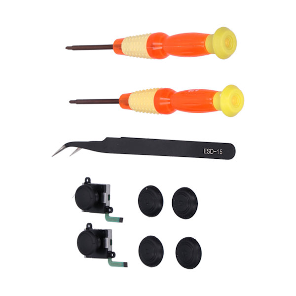 QM2107093 2-pack Joystickersättningskit Hållbar 3-dimensionell analog joystick med skruvmejsel för Switch-konsol