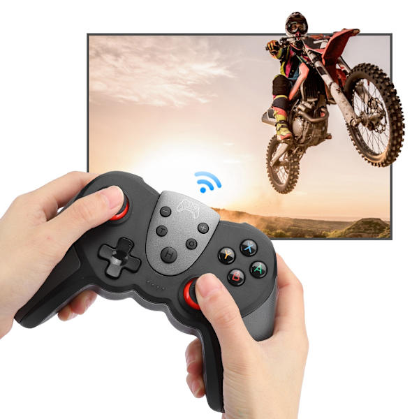 T17 ABS Trådløs Bluetooth Spillhåndtak Joystick Vibrasjon Gyroskop Spillkontroller for Switch Svart