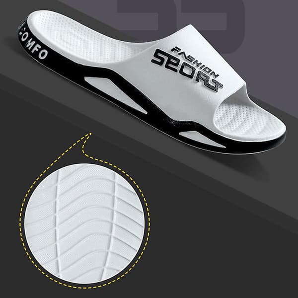 Lette hjemmesko Komfortable afslappede hjemmesko Åben tå platform strand sandaler til par Black White 44-45