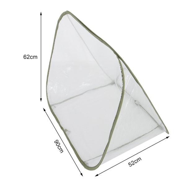 (90x52x62cm) Vikbar thermal mini växthus triangulär blomma växthus transparent ljusgenomsläppande isolering cover blomsterskjul pack
