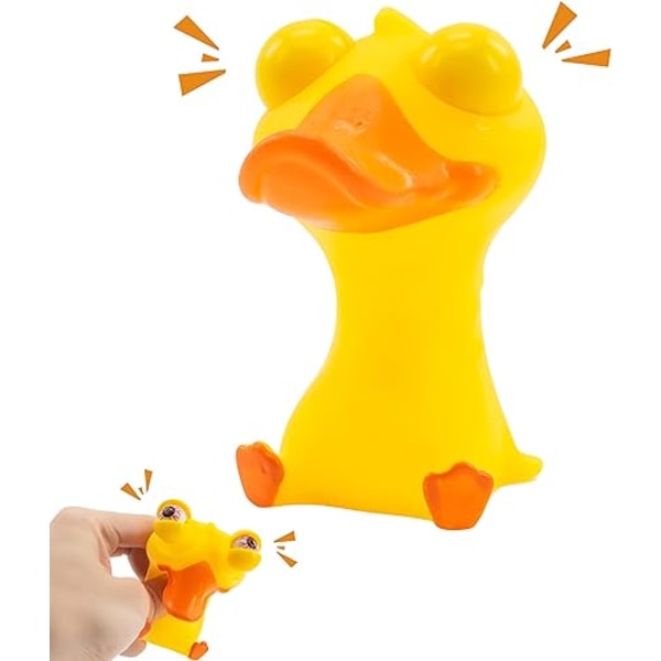 Hauska pieni eläinlelu (keltainen ankka) – upeat puristavat sensoriset lelut, toimiston pöytälelut, taaperot, lapset, aikuiset, stress relief