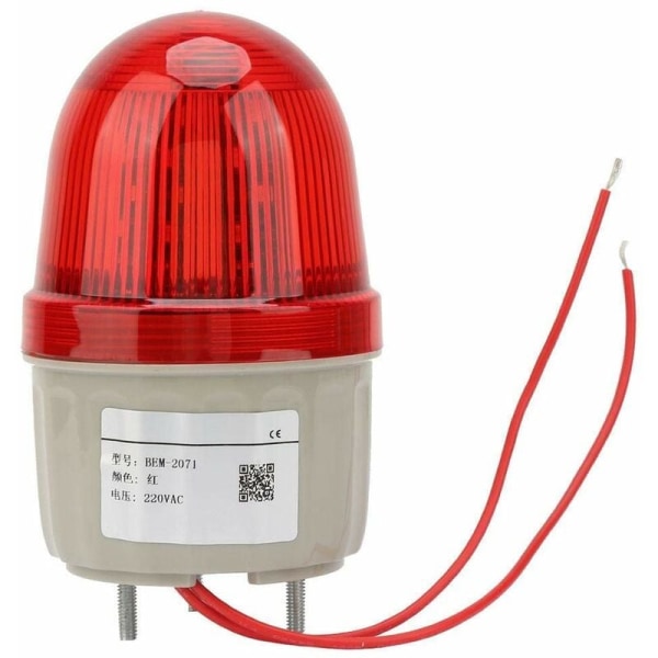 LED Strobe-signallys 220V AC/3W, LED-blinkende hovedlys Alarmvarsellampe, Bolt Fast, Diameter 75mm