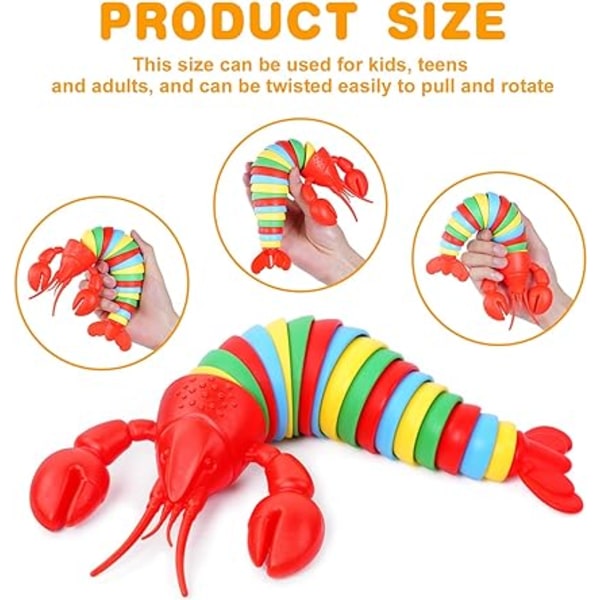 Slug Toy, 3D-ledad Sticky Stretchy Sensory Leksaker (kräftor), flexibel avkopplande dekompressionssnigel för småbarn, barn och vuxna
