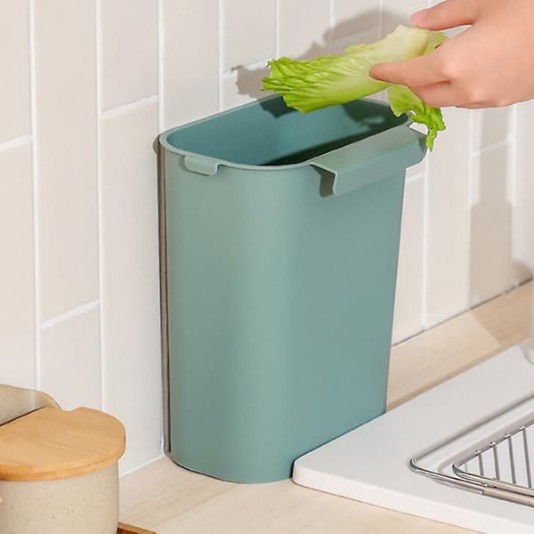 Bekväm papperskorg väggmonterad sparar utrymme 5L stor kapacitet kök sovrum vardagsrum Blue