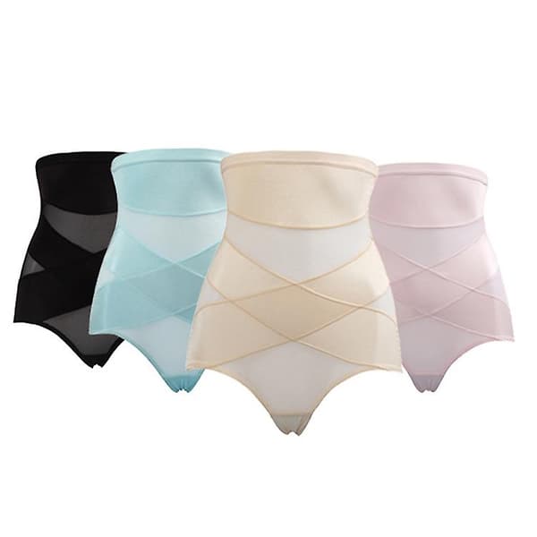 Cross Compression Abs Shaping Pants Slitstarka Högmidjade Stretchiga Lyftbyxor för Kvinnor Black M