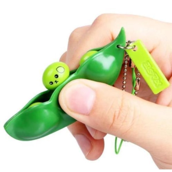 1 kpl Sensory Green Toy Vihreät pavut Pavut Fidget Bean Lelut，7×2cm