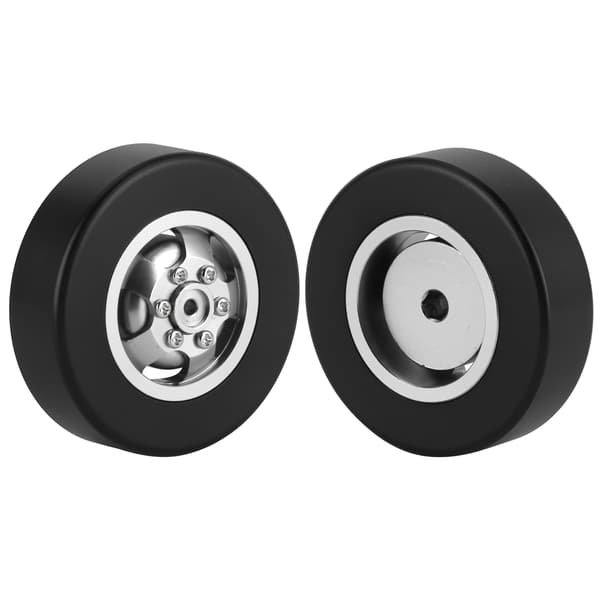 2 stk. aluminiumslegering Drift dæk RC bildele Tilbehør Passer til WPL D12 RC lastbil 54mm Sølv