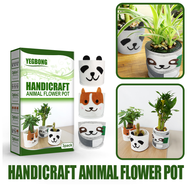 Håndlavet lille potteplante (stil 3-hund)