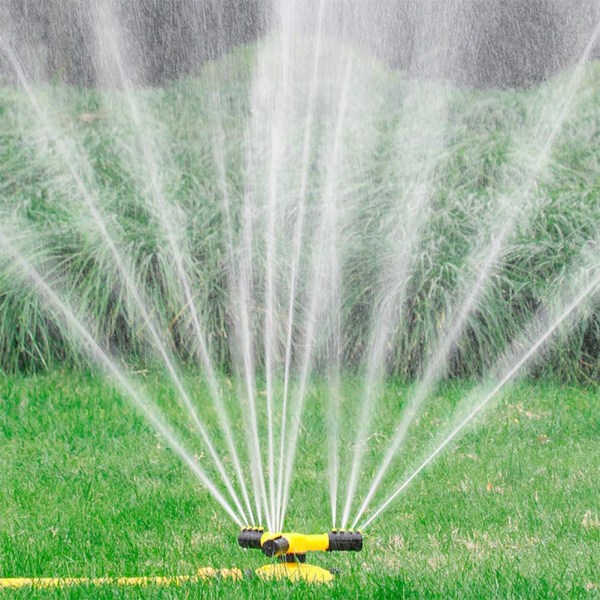 360 astetta automaattinen pyörivä sprinkleripää kastelusprinkleri kukkajuotin keltainen