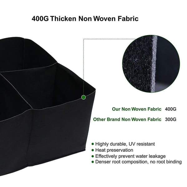 (60*60* højde 30cm, fire-rums version, tykkelse 2mm) Havepose filtmateriale