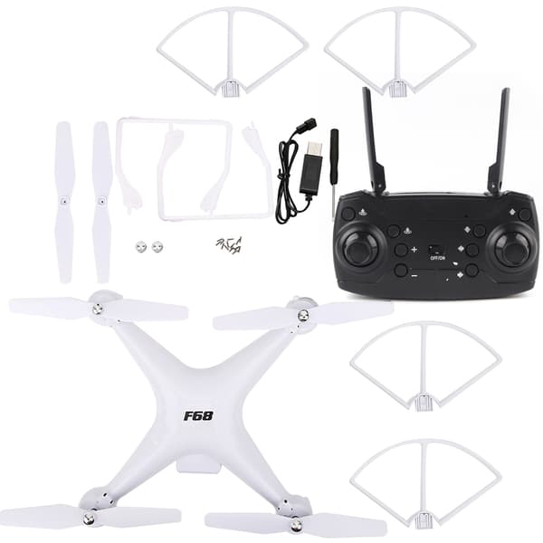 F68 Drone RC Quadcopter One Key Return 2000mAh Lang Batterilevetid Standardversion Hvid