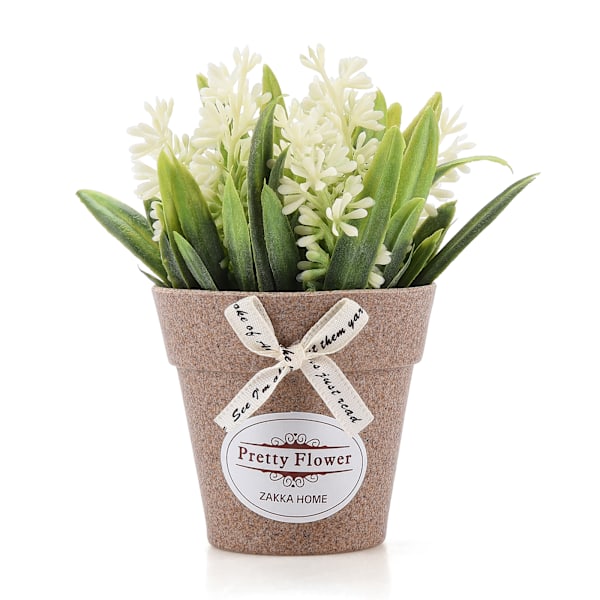 Mini Söt Japansk PVC Basilika Båge Dekoration - Liten Vit Konstgjord Blomma Bonsai