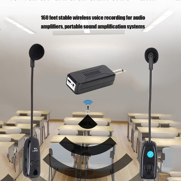 1 til 2 Profesjonell UHF Trådløs Headset Mikrofon for Stemmeforsterker Datamaskin