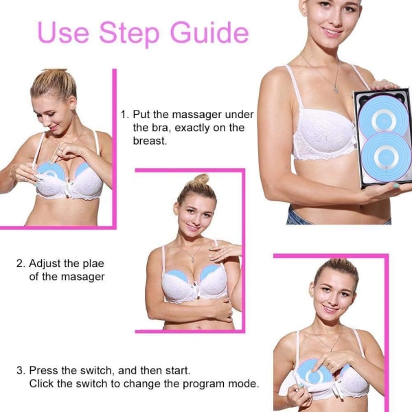 Trådlös USB bröstmassageapparat, bärbar elektrisk vibrerande bröstlyftare med värmekompressionsfunktion och fjärrkontroll förstärkt anti-sagging (lila