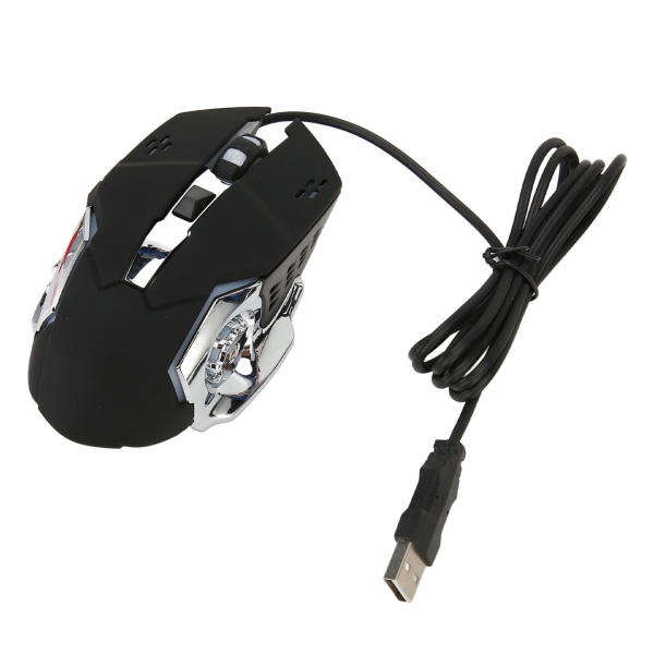 Trådløs Spillmus USB Optisk Datamus med RGB Bakgrunnsbelysning 4 Justerbare DPI Opptil 3600 Bærbar Stille Mus for Windows 7 8 10 XP Svart