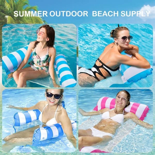 [02]2-pack Pool Hammock Water Hammock for Adults, Relaxing Pool Chairs Inflatable Hammock Inflatable Pool Floats