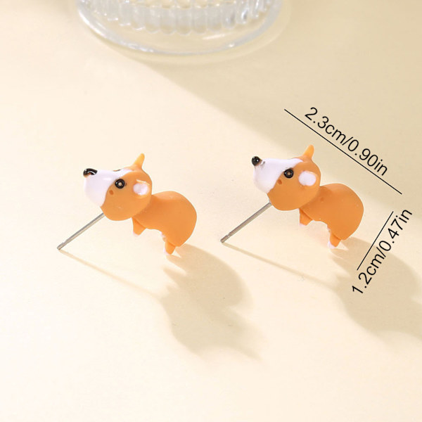 Rays Fashion Søde Tegneserie-Dyreøreringe - Personlige Alloy Corgi & Haj Designs til Kvinder