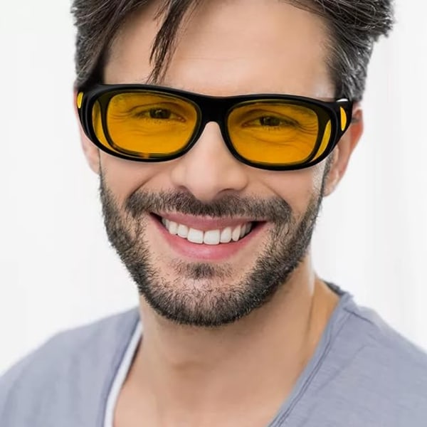2-pack, polariserade nattglasögon (nattseende lins), antireflex UV 400 skydd för män och kvinnor, linda polariserade glasögon för bilkörning, fiske,
