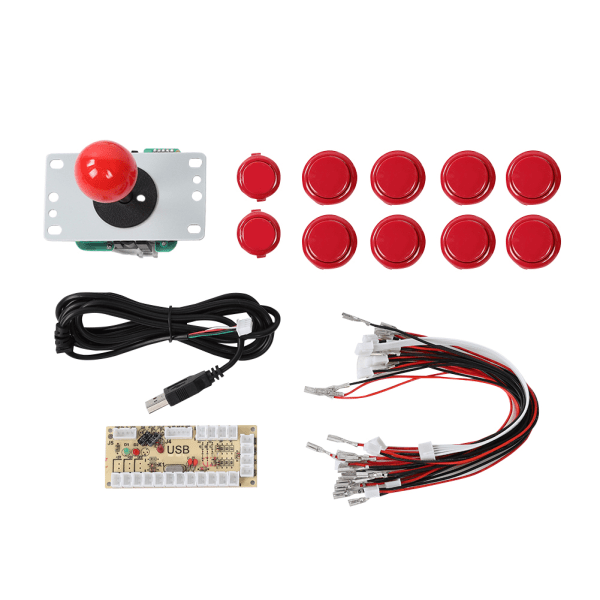 CY-822A DIY Arcade Game Button and Joystick Single Rocker Set för Raspberry Pi PC Game MachineRed