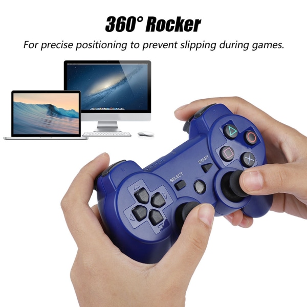 Langaton Bluetooth -peliohjain Täysin varusteltu pelikahva PS3:lle (sininen)