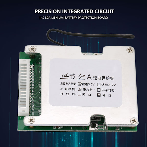 14S Lithium Batteri Beskyttelses PCB Plade med Balanceopladning til 30A Kapacitet