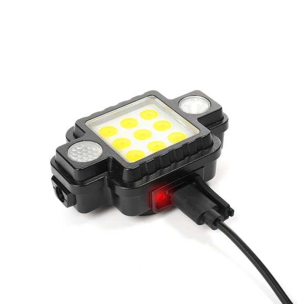 Ultralätt magnetisk pannlampa USB Röd och blå COB-huvudlampa Utomhuslampa Arbetslampa Ficklampa