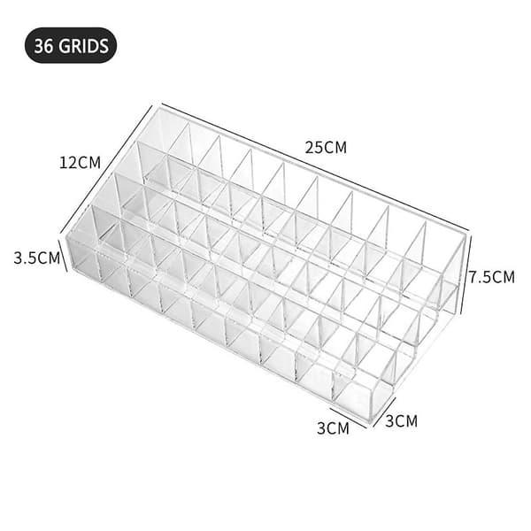 Multi-gitter Klar Læbestiftboks Stor Kapacitet Desktop Makeup Display Stand til Hjemmet 24 Grid Small Size