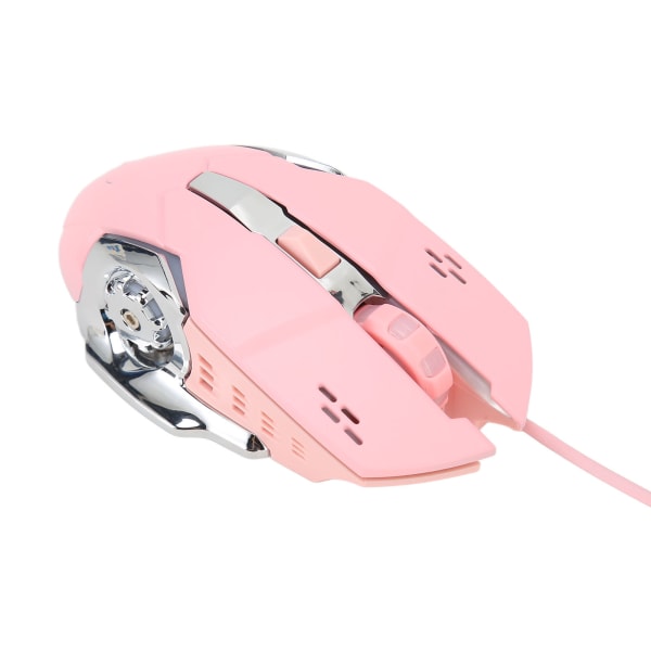 Langallinen pelihiiri USB optinen tietokoneen hiiri RGB-taustavalolla 4 säädettävällä DPI:llä Jopa 3600 kannettavan tietokoneen hiljainen hiiri Windows 7 8 10 XP Pinkki