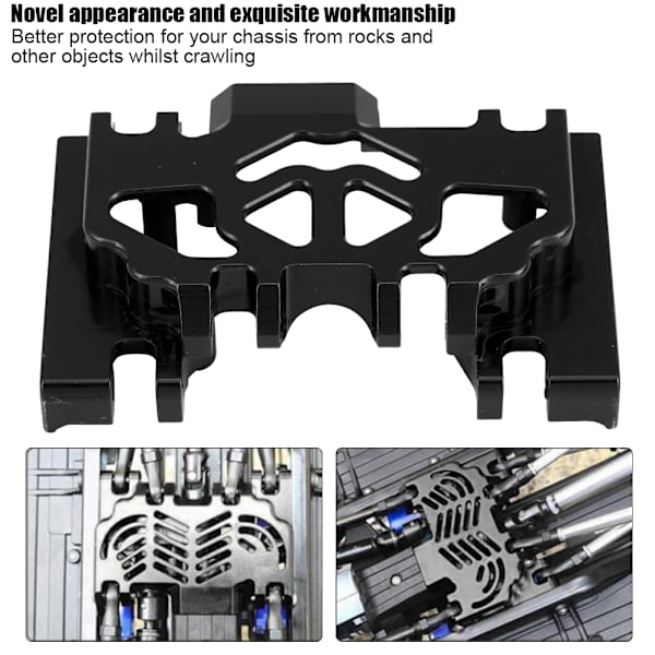 Aluminium Alloy Midt Gearbox Chassis RC Del til TRAXXAS TRX4 Land Rover Defender (Sort)