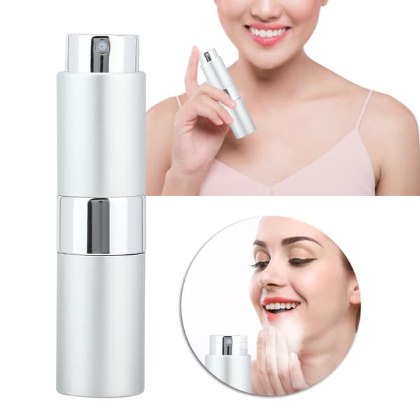 15 ml påfyllningsbar parfymatomizer sprayflaska silver resestorlek
