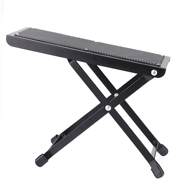 Justerbar hopfällbar fotpall i metall för gitarr med halkfri design - 4 positioner pedalstativ