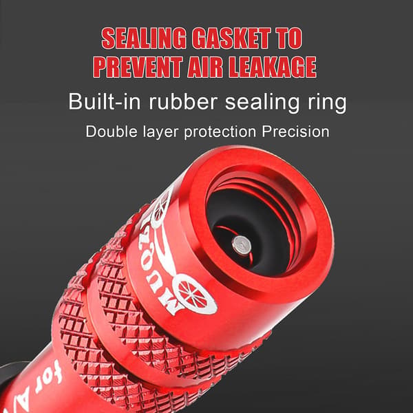 Cykelgaffel Schrader Ventiladapter Aluminiumlegering Luftgaffel Forlænger Konvertering Red