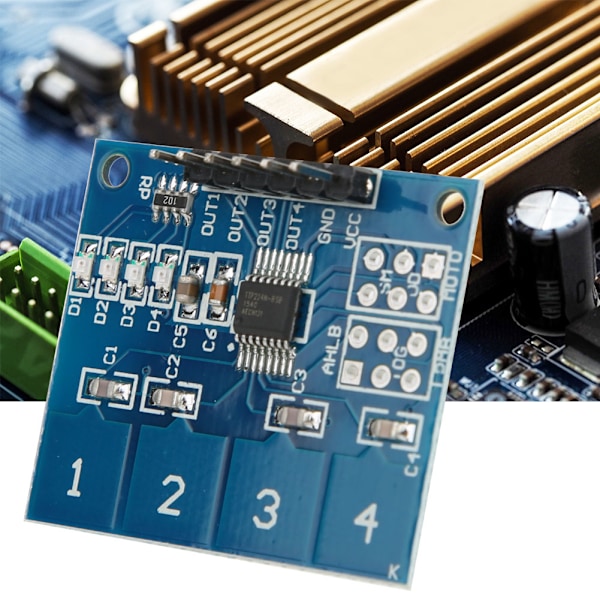 5 stk TTP224 4-kanals kapacitiv berøringsfølermodul - Digital berøringskontaktsystem