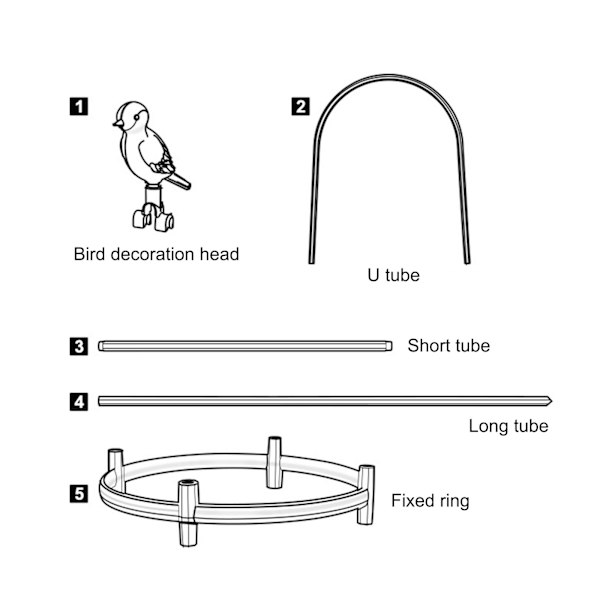 (Sort/Specifikation: φ30cm/H120cm) Sammenflettet havepergola (æske størrelse: 42*33*12cm)
