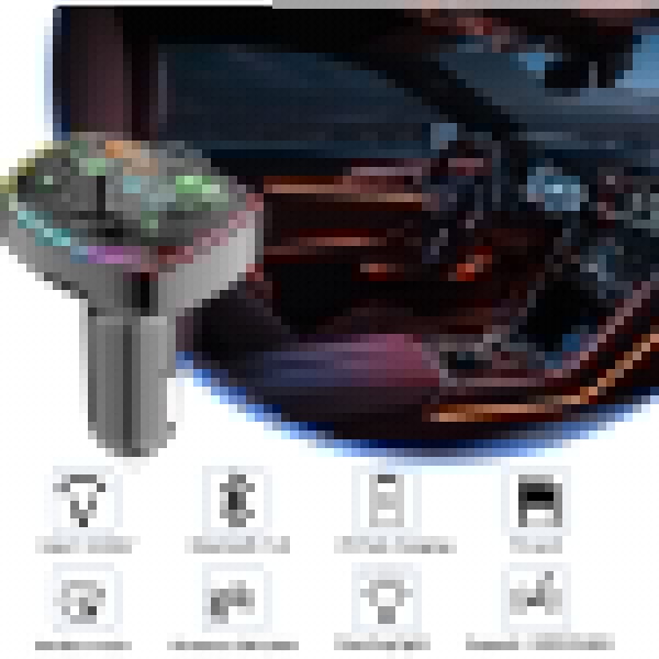 [02]Bluetooth-auton FM-lähetin Bluetooth 5.0 -autotarvikkeet, handsfree-auton Bluetooth, Bluetooth-auton musiikkisovitin, 2 USB + Type C [4.8A + 18W PD]