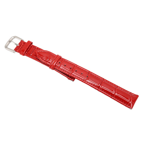Rött konstläder armband för klocka med 18 mm stiftspänne - Svettbeständigt, luktbeständigt, universell passform för män och kvinnor