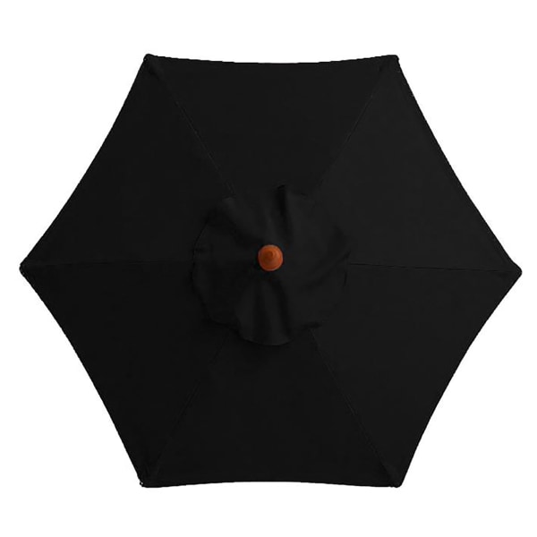 2,7 m 6-rib udendørs parasol, parasol, gårdhave paraply (kun paraplydug) (sort)