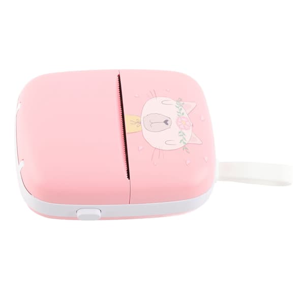 Bærbar Bluetooth Termisk Printer 200dpi Blækfri Trådløs Mini Lomme Printer med 5 Ruller Pink Papir