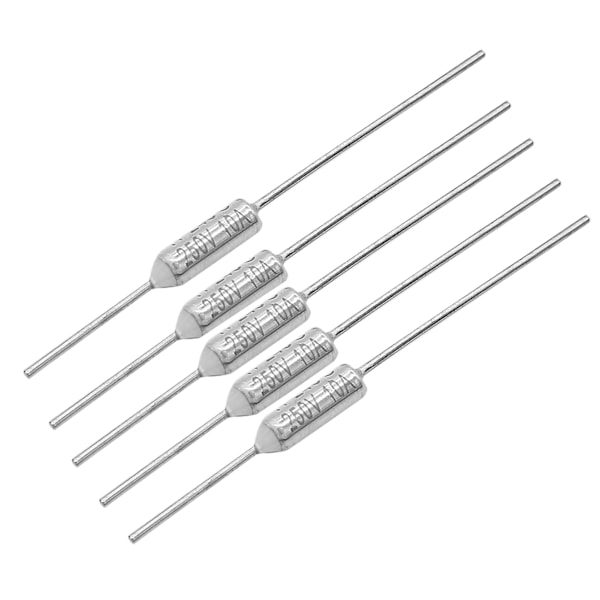 5 stk RY TF-serie metall termiske sikringer - 240 ℃ høytemperatur elektronisk komponent, 10A 250V vurdering