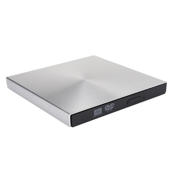 Extern USB 3.0 DVD-brännare Optisk Enhet för Stationär Dator Notebook Windows 98 ME 2000 XP Silvergrå
